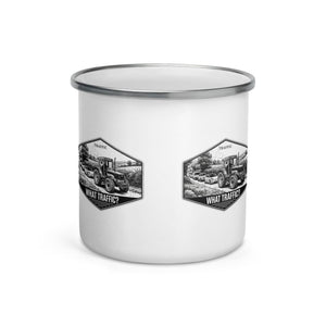The Tractor Mugs Store FIATAGRI F140 TRAFFIC WHAT TRAFFIC? Moose | Enamel Mug Quality Farmers Merch