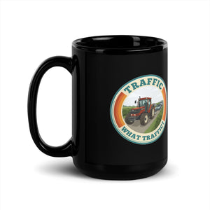 The Tractor Mugs Store FIATAGRI F140 TRAFFIC WHAT TRAFFIC? Retro | Black Mug Quality Farmers Merch