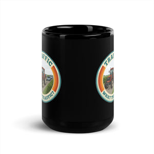 The Tractor Mugs Store FIATAGRI F140 TRAFFIC WHAT TRAFFIC? Retro | Black Mug Quality Farmers Merch