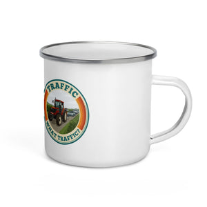 The Tractor Mugs Store FIATAGRI F140 TRAFFIC WHAT TRAFFIC? Retro | Enamel Mug Quality Farmers Merch