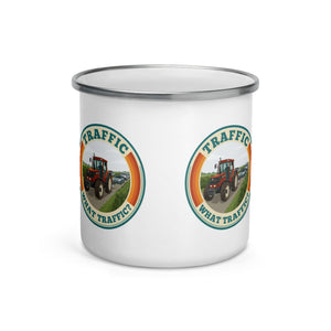 The Tractor Mugs Store FIATAGRI F140 TRAFFIC WHAT TRAFFIC? Retro | Enamel Mug Quality Farmers Merch