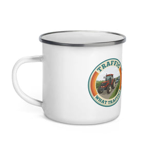 The Tractor Mugs Store FIATAGRI F140 TRAFFIC WHAT TRAFFIC? Retro | Enamel Mug Quality Farmers Merch