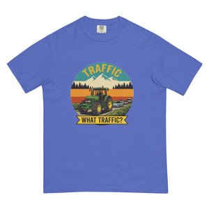 The Tractor Mugs Store Flo Blue / S John Deere 7810 TRAFFIC WHAT TRAFFIC? Outdoor | Unisex Premium T-shirt Quality Farmers Merch
