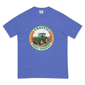 The Tractor Mugs Store Flo Blue / S John Deere 7810 TRAFFIC WHAT TRAFFIC? Retro | Unisex Premium T-shirt Quality Farmers Merch