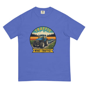 The Tractor Mugs Store Flo Blue / S New Holland TM 135 TRAFFIC WHAT TRAFFIC? Outdoor | Unisex Premium T-shirt Quality Farmers Merch