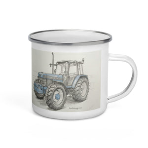 The Tractor Mugs Store Ford 8340 Pencil Sketch | Enamel Mug Quality Farmers Merch