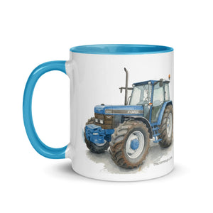 The Tractor Mugs Store Ford 8340 Watercolor | Mug with Color Inside Quality Farmers Merch