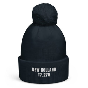 The Tractor Mugs Store French Navy New Holland T7.270 | Pom-Pom Beanie Quality Farmers Merch