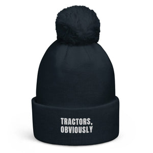 The Tractor Mugs Store French Navy Tractors, Obviously | Pom-Pom Beanie Quality Farmers Merch
