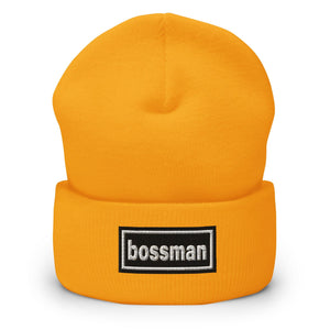 The Tractor Mugs Store Gold OASIS Style 'Bossman' | Cuffed Beanie Quality Farmers Merch