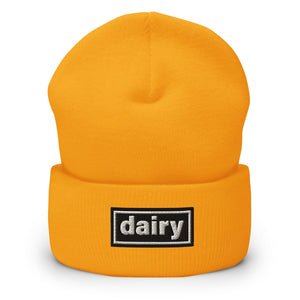 The Tractor Mugs Store Gold OASIS Style 'Dairy' | Cuffed Beanie Quality Farmers Merch