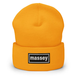 The Tractor Mugs Store Gold OASIS Style 'Massey' | Cuffed Beanie Quality Farmers Merch