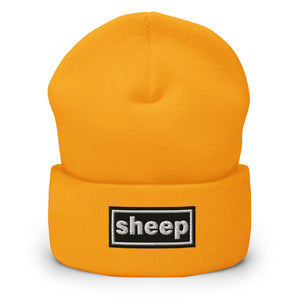The Tractor Mugs Store Gold OASIS Style 'Sheep' | Cuffed Beanie Quality Farmers Merch