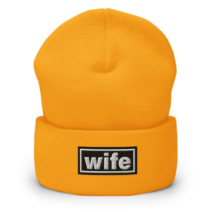 The Tractor Mugs Store Gold OASIS Style 'Wife' | Cuffed Beanie Quality Farmers Merch