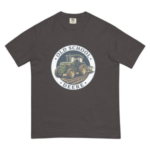 The Tractor Mugs Store Graphite / S John Deere 3350 OLD SCHOOL DEERE Engraving | Unisex Premium T-shirt Quality Farmers Merch