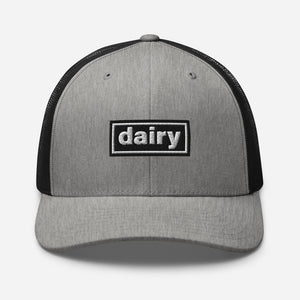 The Tractor Mugs Store Heather/ Black Oasis Style Retro Dairy | Trucker Cap Quality Farmers Merch