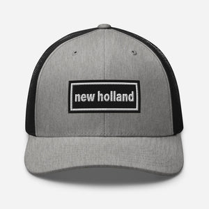 The Tractor Mugs Store Heather/ Black Oasis Style Retro New Holland | Trucker Cap Quality Farmers Merch