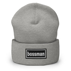 The Tractor Mugs Store Heather Grey OASIS Style 'Bossman' | Cuffed Beanie Quality Farmers Merch