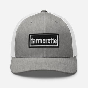 The Tractor Mugs Store Heather Grey/White Oasis Style Retro Farmerette | Trucker Cap Quality Farmers Merch