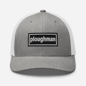 The Tractor Mugs Store Heather Grey/White Oasis Style Retro Ploughman | Trucker Cap Quality Farmers Merch