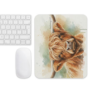 The Tractor Mugs Store Highland Cow Oil Painting | Mouse pad Quality Farmers Merch