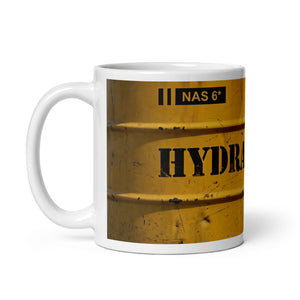 The Tractor Mugs Store Hydraulic Oil | White Glossy Mug Quality Farmers Merch