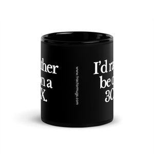 The Tractor Mugs Store I'D RATHER BE ON A 3CX | Black Glossy Mug Quality Farmers Merch