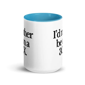 The Tractor Mugs Store I'D RATHER BE ON A 3CX | Mug with Color Inside Quality Farmers Merch