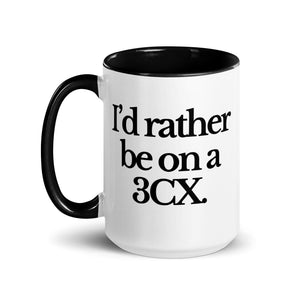 The Tractor Mugs Store I'D RATHER BE ON A 3CX | Mug with Color Inside Quality Farmers Merch