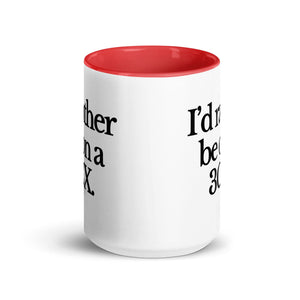 The Tractor Mugs Store I'D RATHER BE ON A 3CX | Mug with Color Inside Quality Farmers Merch
