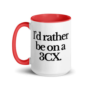 The Tractor Mugs Store I'D RATHER BE ON A 3CX | Mug with Color Inside Quality Farmers Merch
