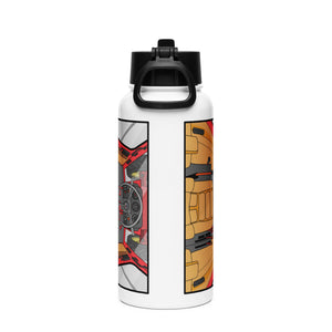 The Tractor Mugs Store International Cabin | Stainless steel water bottle with a straw lid Quality Farmers Merch