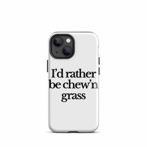 The Tractor Mugs Store iPhone 13 mini I'D RATHER BE CHEW'N GRASS | Tough Case for iPhone® Quality Farmers Merch