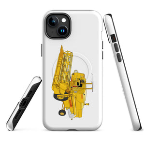 The Tractor Mugs Store iPhone 15 Plus Clayson 8060 Combine Harvester | MagSafe® tough case for iPhone® Quality Farmers Merch