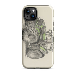 The Tractor Mugs Store iPhone 15 Plus Deutz-Fahr 9340 Pencil Sketch | Tough Case for iPhone® Quality Farmers Merch