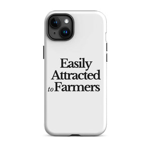 The Tractor Mugs Store iPhone 15 Plus EASILY ATTRACTED TO FARMERS | Tough Case for iPhone® Quality Farmers Merch