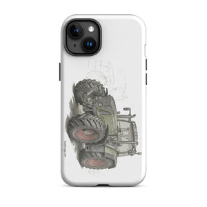 The Tractor Mugs Store iPhone 15 Plus Fendt Favorit 818 Pencil Sketch | Tough Case for iPhone® Quality Farmers Merch