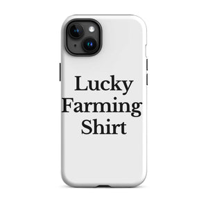 The Tractor Mugs Store iPhone 15 Plus LUCKY FARMING SHIRT | Tough Case for iPhone® Quality Farmers Merch