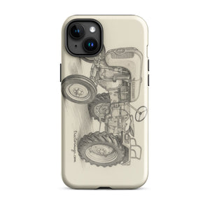 The Tractor Mugs Store iPhone 15 Plus Porsche Diesel A111 Pencil Sketch | Tough Case for iPhone® Quality Farmers Merch