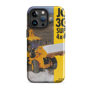 The Tractor Mugs Store iPhone 15 Pro Max JCB 3CX 4x4x4 Brochure | Tough Case for iPhone® Quality Farmers Merch