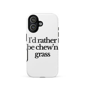 The Tractor Mugs Store iPhone 17 I'D RATHER BE CHEW'N GRASS | Tough Case for iPhone® Quality Farmers Merch