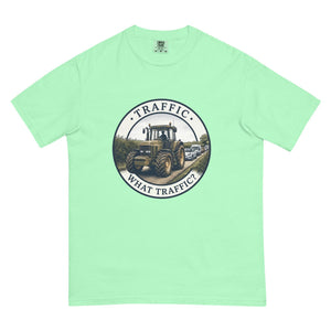 The Tractor Mugs Store Island Reef / S John Deere 7810 TRAFFIC WHAT TRAFFIC? Engraving | Unisex Premium T-shirt Quality Farmers Merch