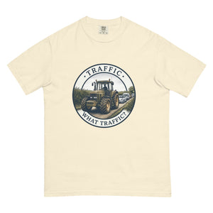 The Tractor Mugs Store Ivory / S John Deere 7810 TRAFFIC WHAT TRAFFIC? Engraving | Unisex Premium T-shirt Quality Farmers Merch