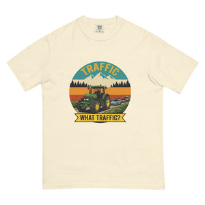 The Tractor Mugs Store Ivory / S John Deere 7810 TRAFFIC WHAT TRAFFIC? Outdoor | Unisex Premium T-shirt Quality Farmers Merch