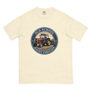 The Tractor Mugs Store Ivory / S Massey Ferguson 390T OLD SCHOOL MASSEY FERGUSON Engraving | Unisex Premium T-shirt Quality Farmers Merch