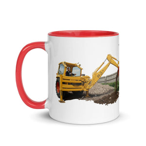 The Tractor Mugs Store JCB 3 Working Oil Painting | Mug with Colour Inside Quality Farmers Merch