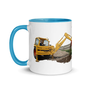 The Tractor Mugs Store JCB 3 Working Oil Painting | Mug with Colour Inside Quality Farmers Merch