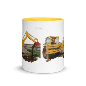 The Tractor Mugs Store JCB 3 Working Oil Painting | Mug with Colour Inside Quality Farmers Merch
