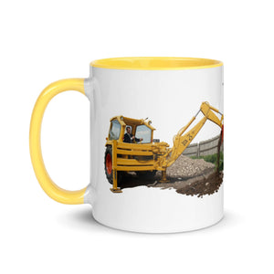 The Tractor Mugs Store JCB 3 Working Oil Painting | Mug with Colour Inside Quality Farmers Merch