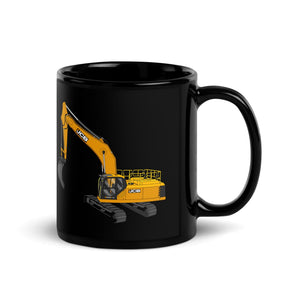 The Tractor Mugs Store JCB 370 LC | Black Glossy Mug Quality Farmers Merch